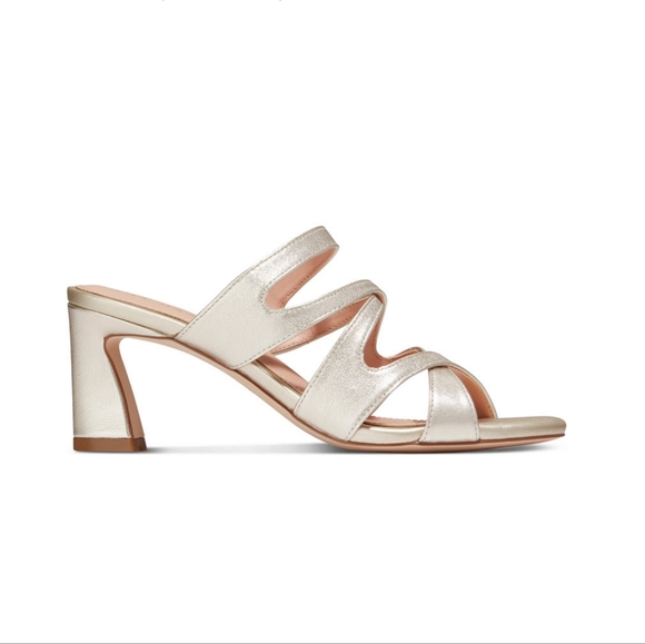 Cole Haan Gold Leather Slide Sandals 8 - Picture 2 of 7